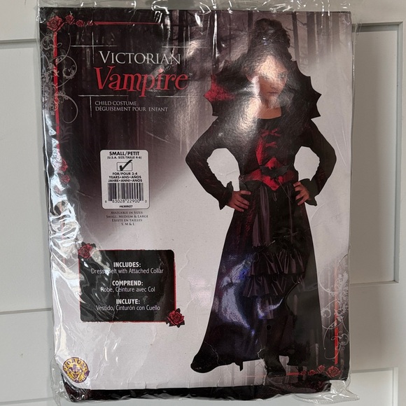 Kid’s Victorian Vampire Costume - Red and Black New - Picture 2 of 13